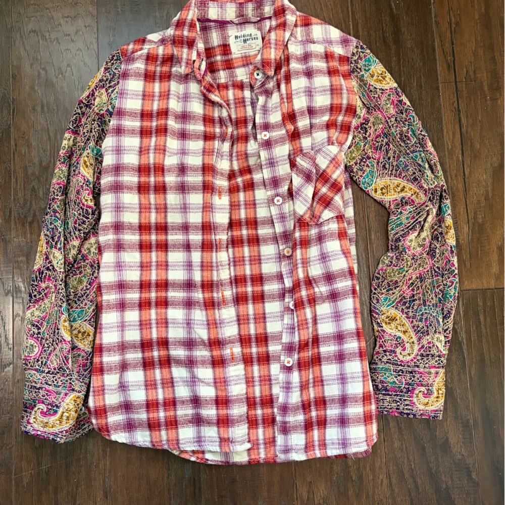 HOLDING HORSES Plaid and Paisley Shirt